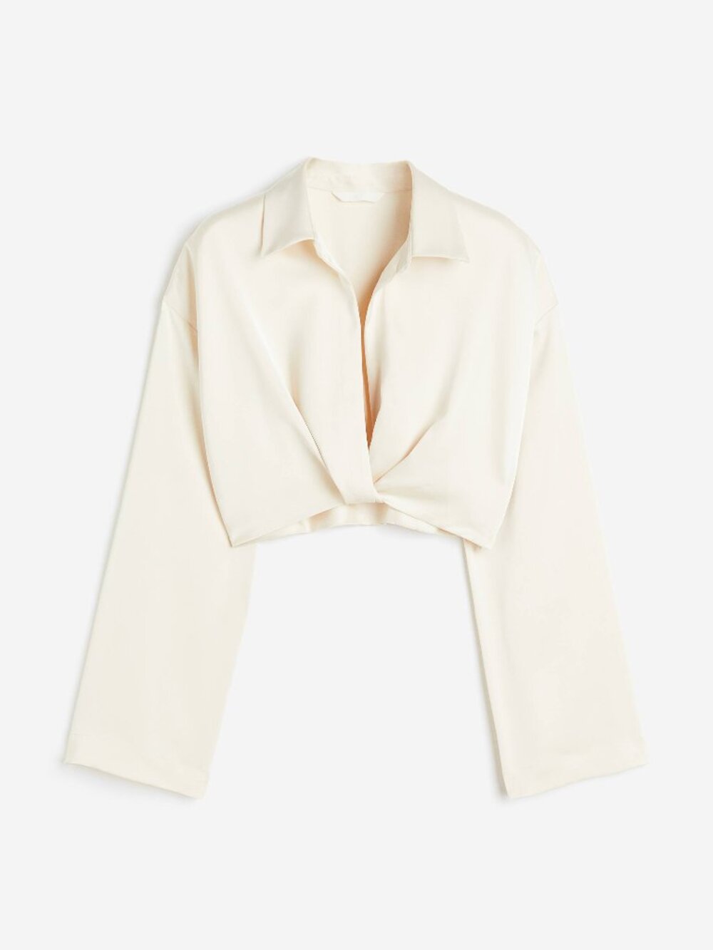 H&M Cropped Satin Blouse